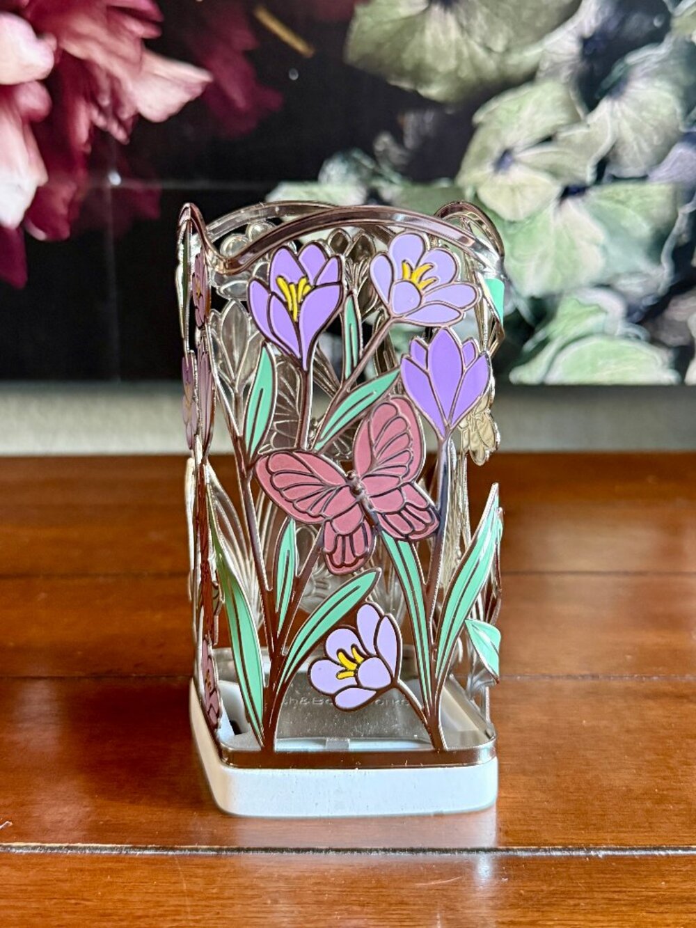 NEW Shimmery Butterflies & Flowers Foaming Soap Holder Bath & Body Works